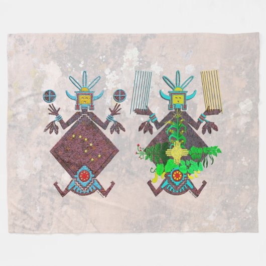 Navajo Vader en Moeder Afbeelding Fleece Deken (Voorkant (Horizontaal))