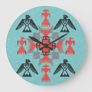 Navajo Vogels, Etnisch Tribaal Vintage. Grote Klok
