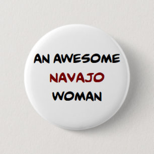 Navajo-vrouw, geweldige koffiemok ronde button 5,7 cm