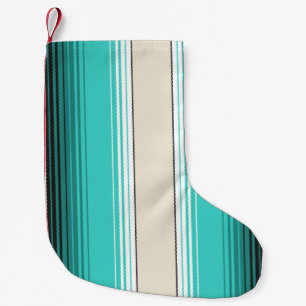 Navajo White, Turquoise Oranje Mexican Blanket Ser Kleine Kerstsok