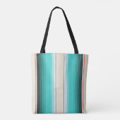 Navajo White, Turquoise Oranje Mexican Blanket Ser Tote Bag (Achterkant)