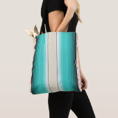 Navajo White, Turquoise Oranje Mexican Blanket Ser Tote Bag (Dichtbij)