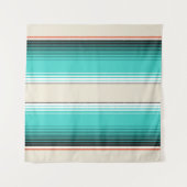 Navajo White, Turquoise Oranje Mexican Blanket Ser Wandkleed (Voorkant (horizontaal))