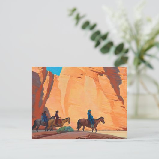 Navajos in a Canyon, 1945 by Maynard Dixon Briefkaart (Staand voorkant)