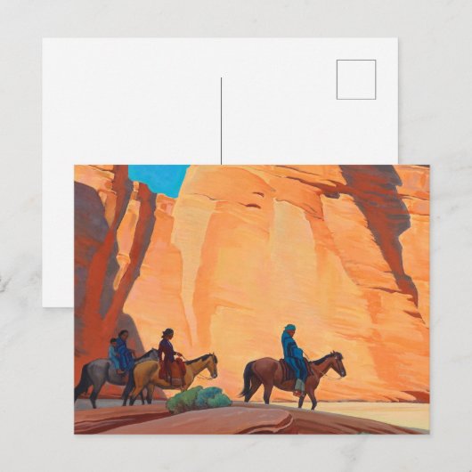 Navajos in a Canyon, 1945 by Maynard Dixon Briefkaart (Voorkant / Achterkant)