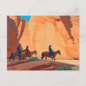 Navajos in een canyon door Maynard Dixon Briefkaart (Voorkant)