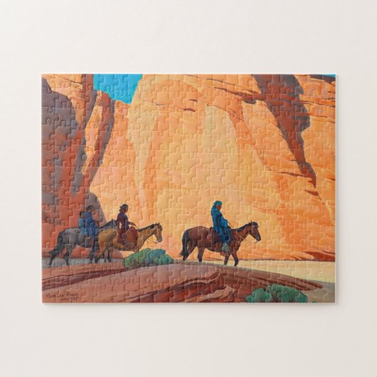 Navajos in een canyon door Maynard Dixon Legpuzzel (Horizontaal)