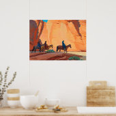 Navajos in een canyon door Maynard Dixon Poster (Keuken)