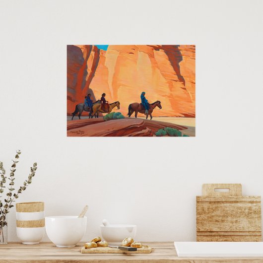 Navajos in een canyon door Maynard Dixon Poster (Keuken)