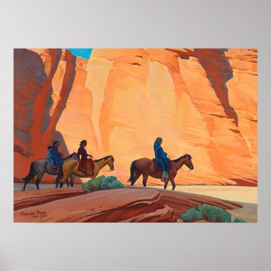 Navajos in een canyon door Maynard Dixon Poster (Voorkant)