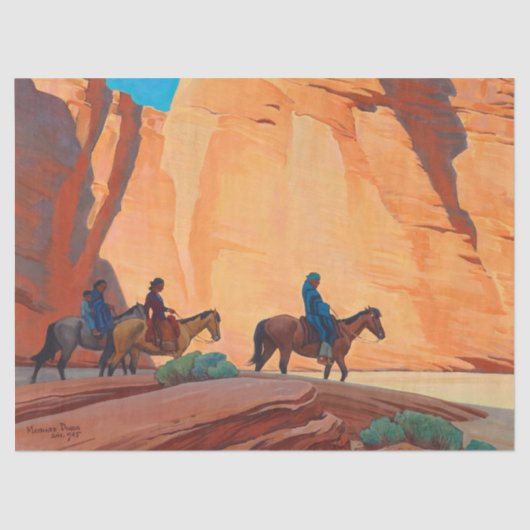 Navajos in een canyon door Maynard Dixon Tissuepapier (Voorkant)