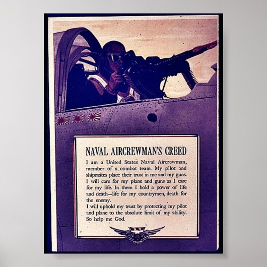 Naval Aircrewman'a Creed Poster (Voorkant)