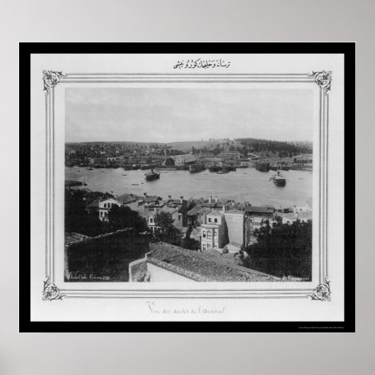 Naval Arsenal en Golden Horn Istanbul 1885 Poster (Voorkant)