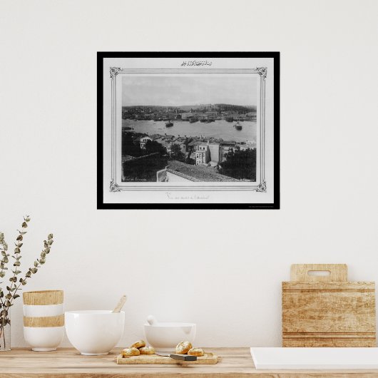 Naval Arsenal en Golden Horn Istanbul 1885 Poster (Keuken)