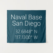 Naval Base San Diego Latitude Longitude Wandkleed (Voorkant (horizontaal))