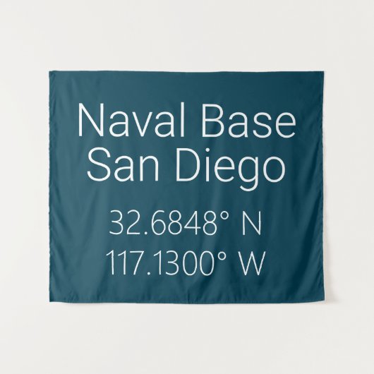 Naval Base San Diego Latitude Longitude Wandkleed (Voorkant (horizontaal))