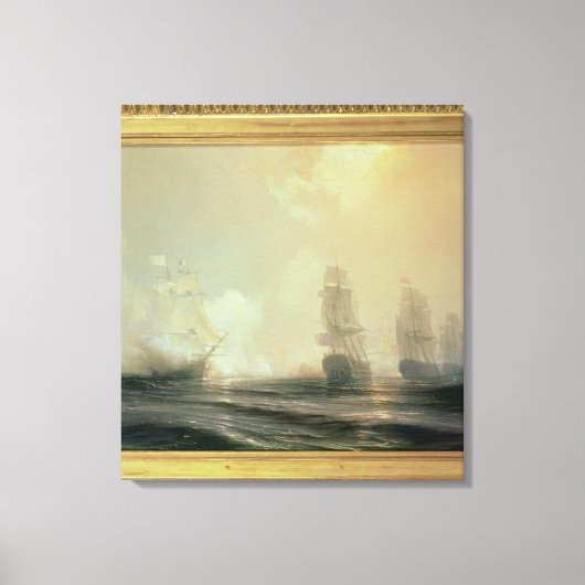 Naval Battle in Chesapeake Bay Canvas Afdruk (Voorkant)
