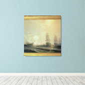 Naval Battle in Chesapeake Bay Canvas Afdruk (Insitu (Houten vloer))