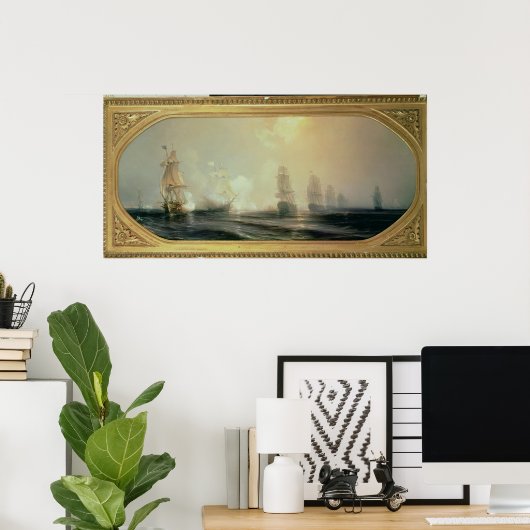 Naval Battle in Chesapeake Bay Poster (Thuiskantoor)