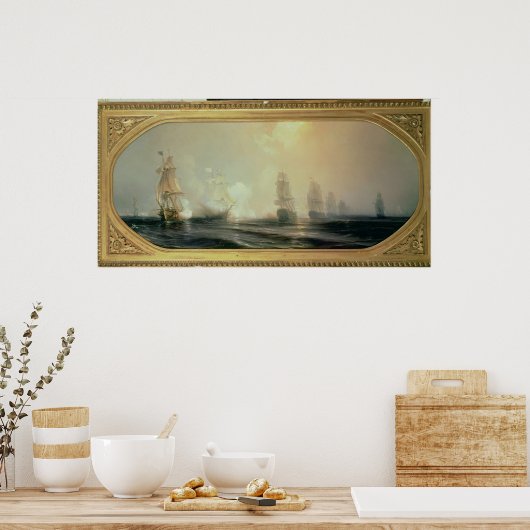 Naval Battle in Chesapeake Bay Poster (Keuken)