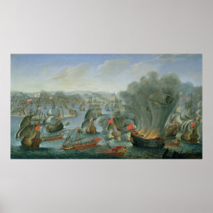 Naval Battle met Spaanse vloot Poster