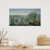 Naval Battle met Spaanse vloot Poster (Keuken)