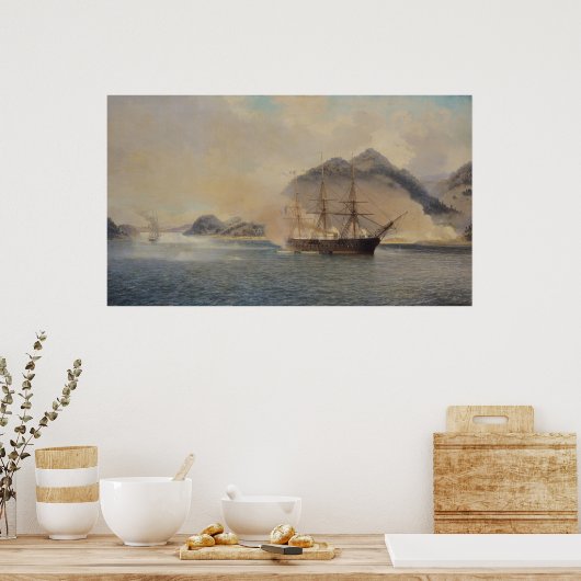 Naval Battle of the Strait of Shimonoseki Poster (Keuken)