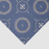 Naval Blue Elegant Ornamental Floral Tissuepapier (Detail)
