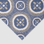 Naval Blue Elegant Ornamental Floral Tissuepapier (Detail)