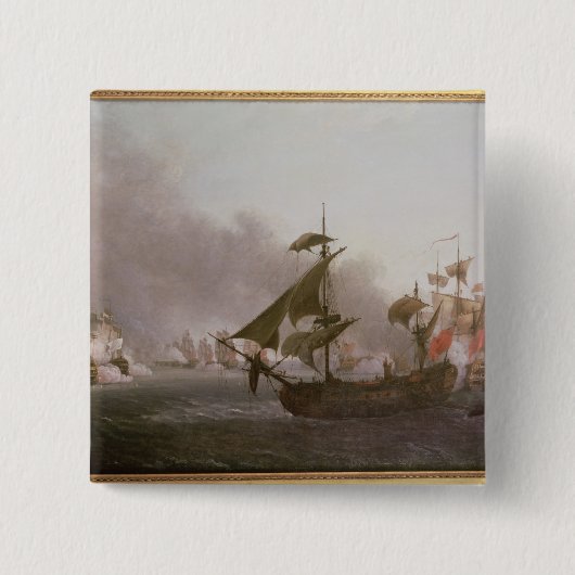 Naval Combat op het eiland Grenada Vierkante Button 5,1 Cm (Voorkant)