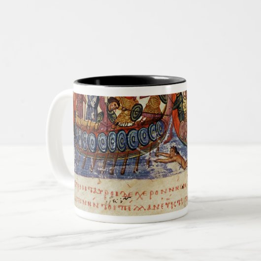 Naval Combat tussen twee Schepen Tweekleurige Koffiemok (Voorkant links)