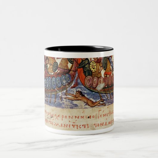 Naval Combat tussen twee Schepen Tweekleurige Koffiemok (Center)