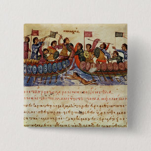 Naval Combat tussen twee Schepen Vierkante Button 5,1 Cm