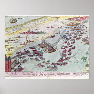 Naval Combat voor de kust van Den Haag Poster