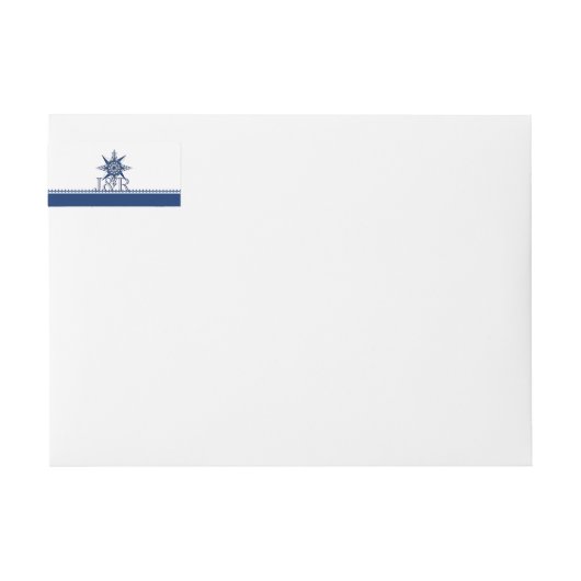 Naval Compass Roos NAvy Wedding Wrap rond label (Voorkant)