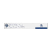 Naval Compass Roos NAvy Wedding Wrap rond label (Individueel)