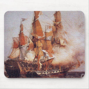 Naval gevechten tussen de Confiance en de HMS Kent Muismat