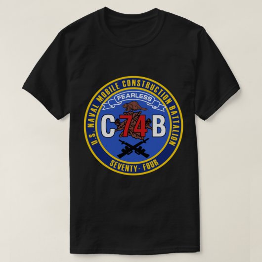 Naval Mobile Construction Battalion 74 (NMCB-74) T-shirt (Design voorkant)