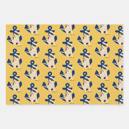 Naval Pup Annapolitan Wrapping Paper Set van 3 (Voorkant)