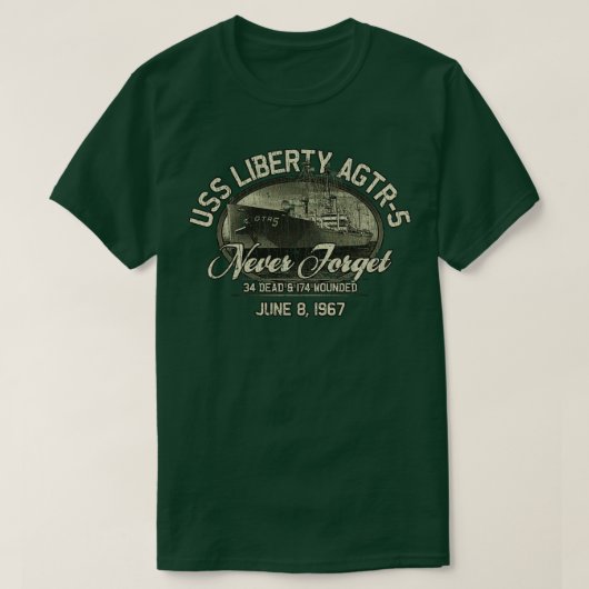 Naval USS Liberty AGTR5 1967 T-shirt (Design voorkant)