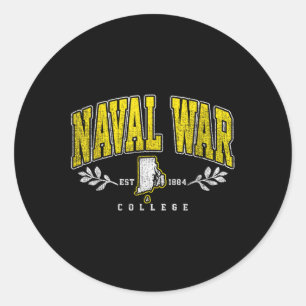 Naval War Arch Retro College Athletic Sports T-shi Ronde Sticker