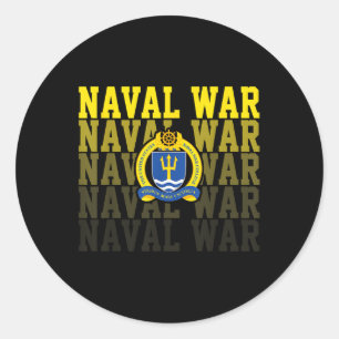 Naval War College Retro sporten voor mannen Wom Ronde Sticker