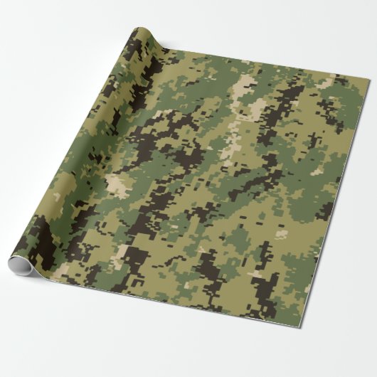 Naval Woodland Camouflage Cadeaupapier (Uitgerold)