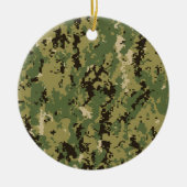 Naval Woodland Camouflage Keramisch Ornament (Voorkant)