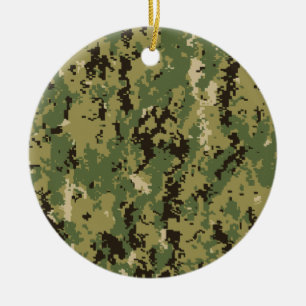 Naval Woodland Camouflage Keramisch Ornament