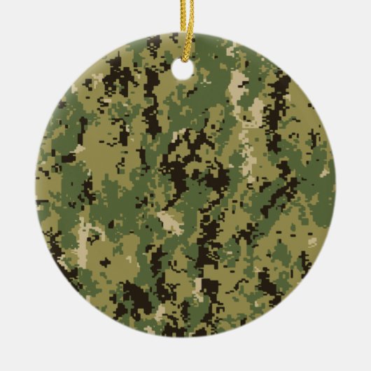 Naval Woodland Camouflage Keramisch Ornament (Voorkant)