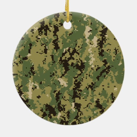 Naval Woodland Camouflage Keramisch Ornament (Achterkant)