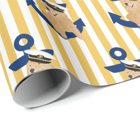 Naval Yellow Pup Annapolitan Gift Wrap Cadeaupapier (Rol Hoek)
