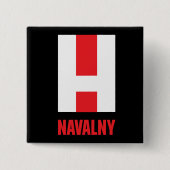 NAVALNY! VIERKANTE BUTTON 5,1 CM (Voorkant)