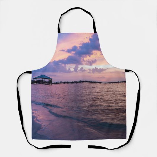 Navarra Beach Magic Hour Paarse Sunset Apron Schort (Voorkant)